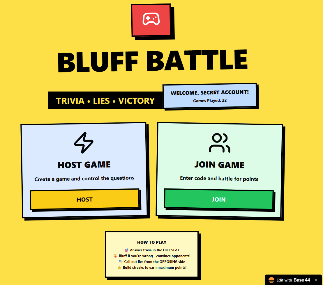 Bluff Battle Trivia template preview