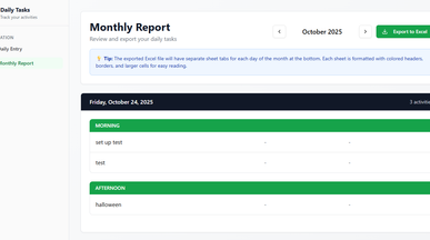 DailyTask report template preview