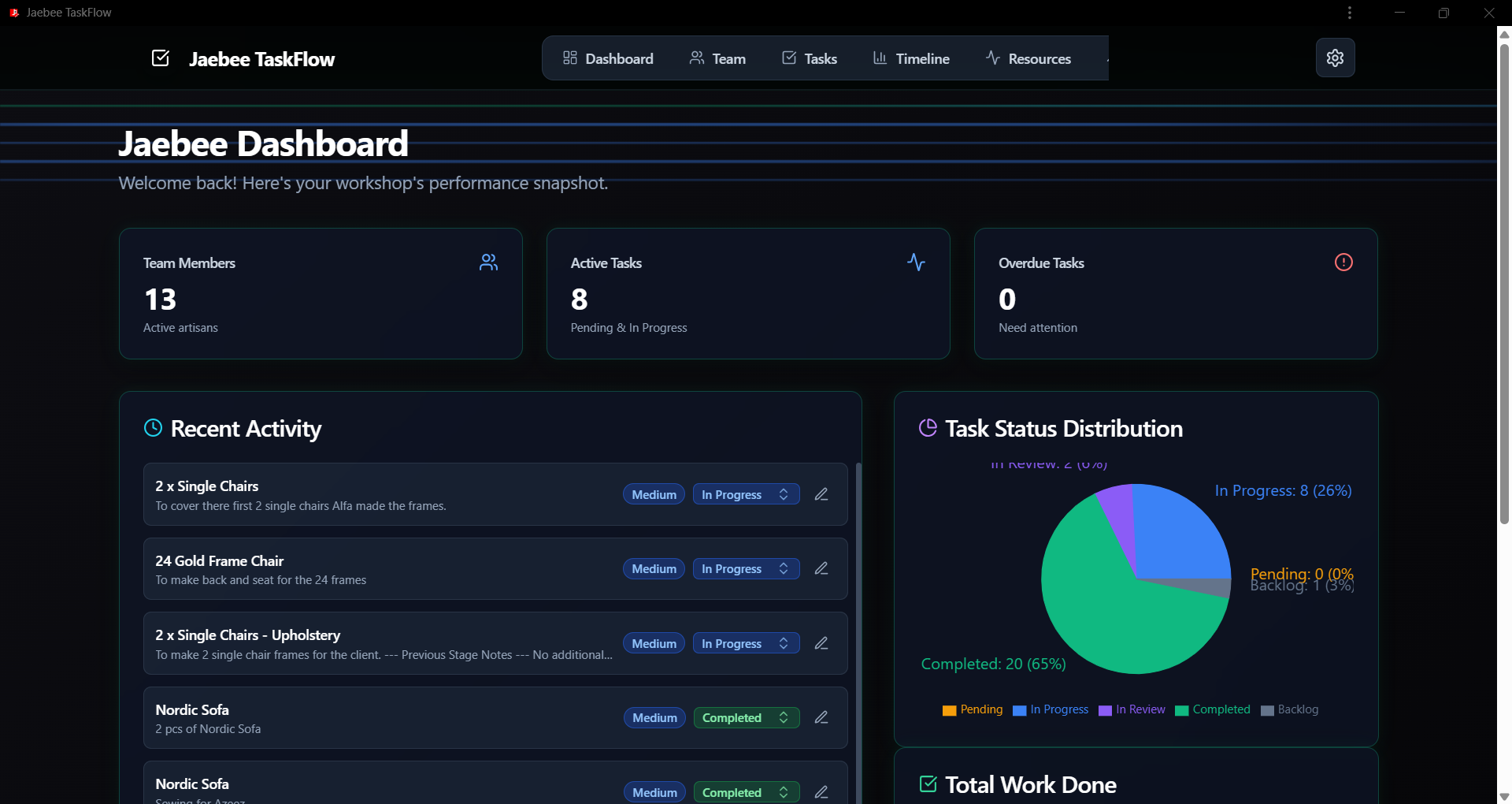 Jaebee TaskFlow template preview