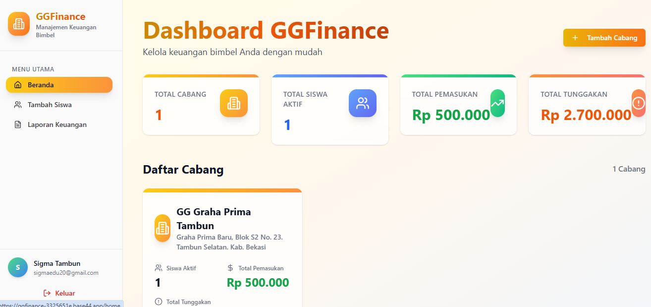 GGFinance template preview