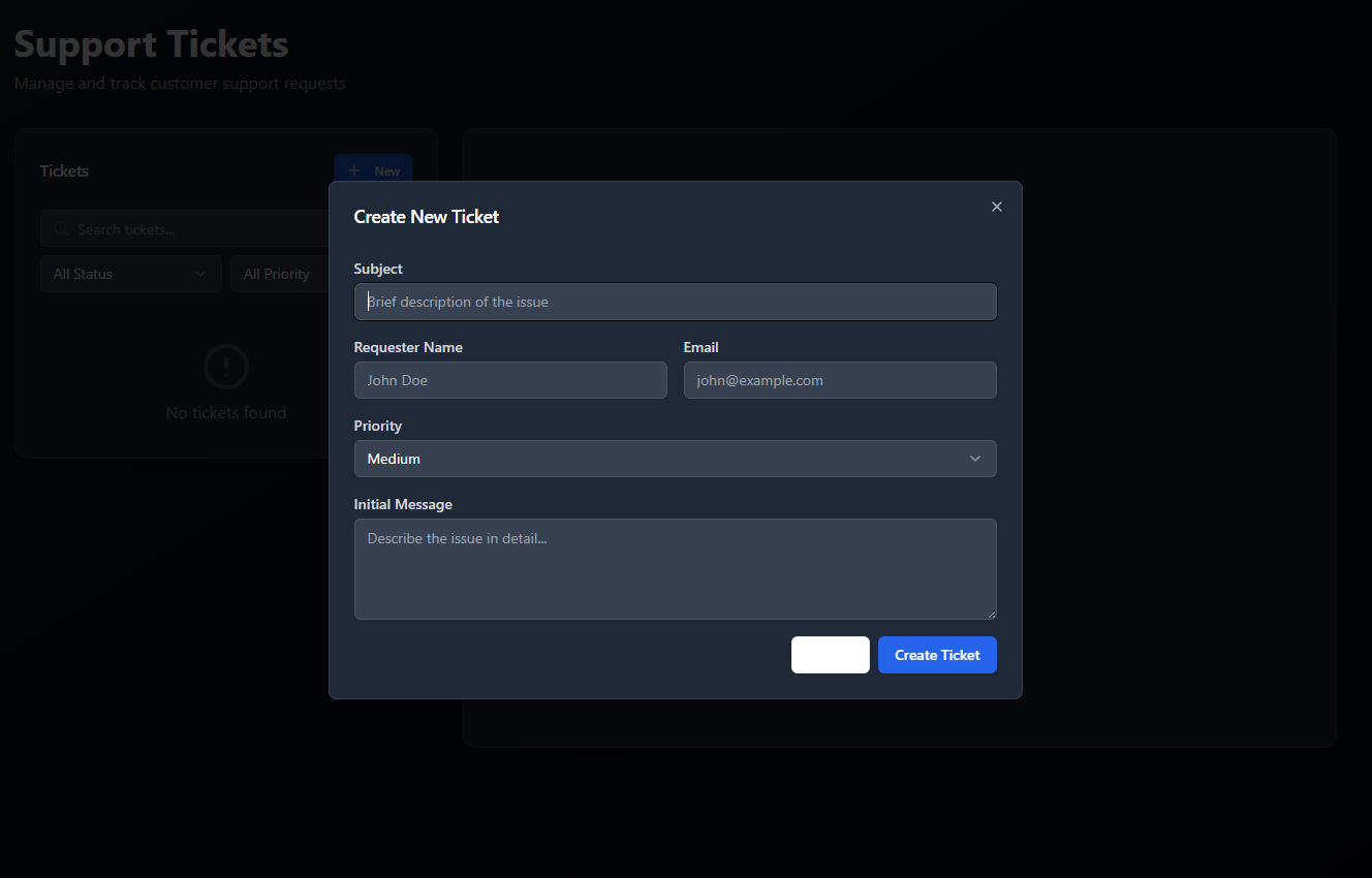 Support Tickets System template preview