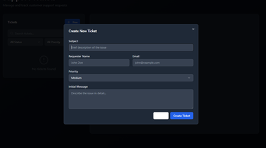 Support Tickets System template preview