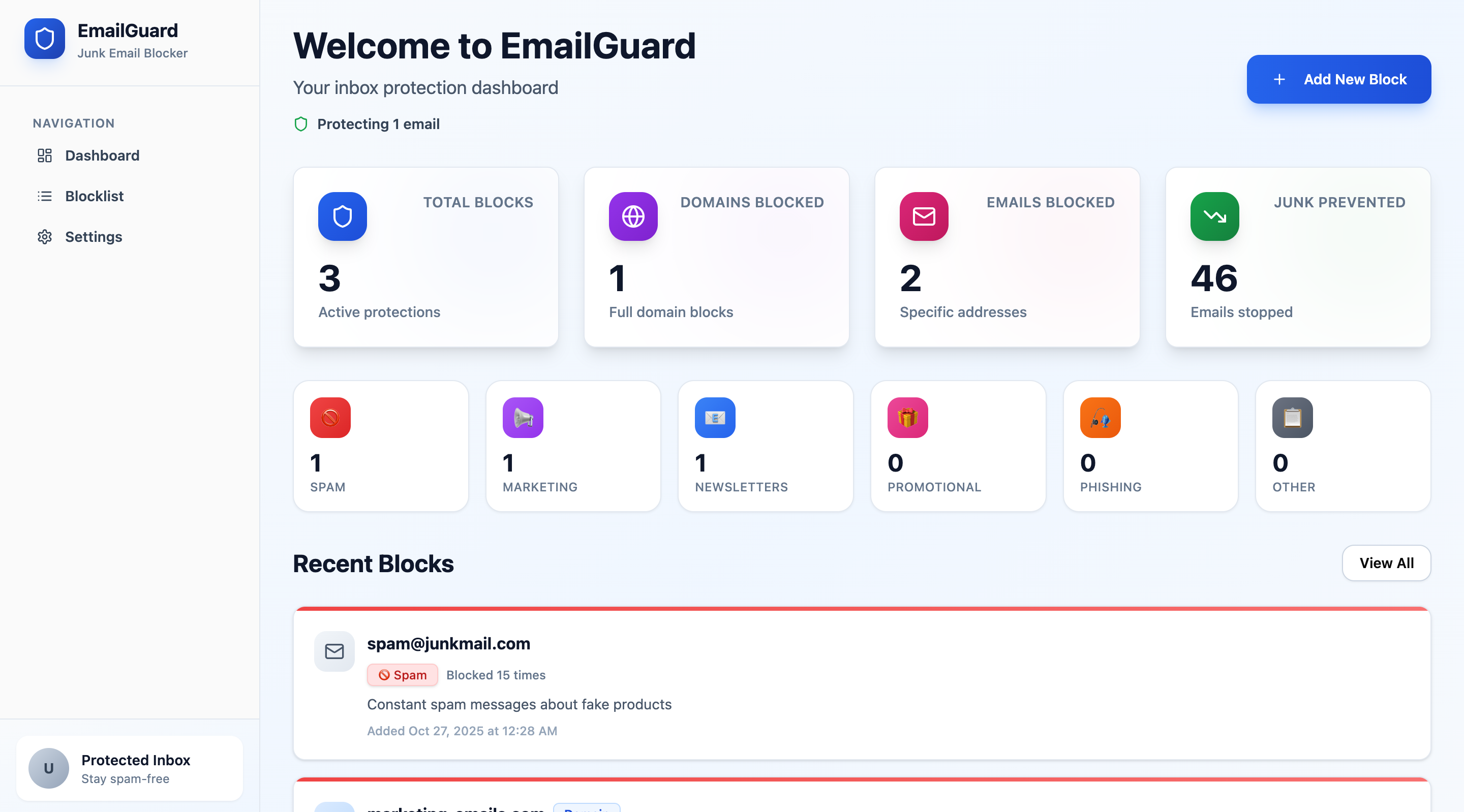 EmailGuard template preview