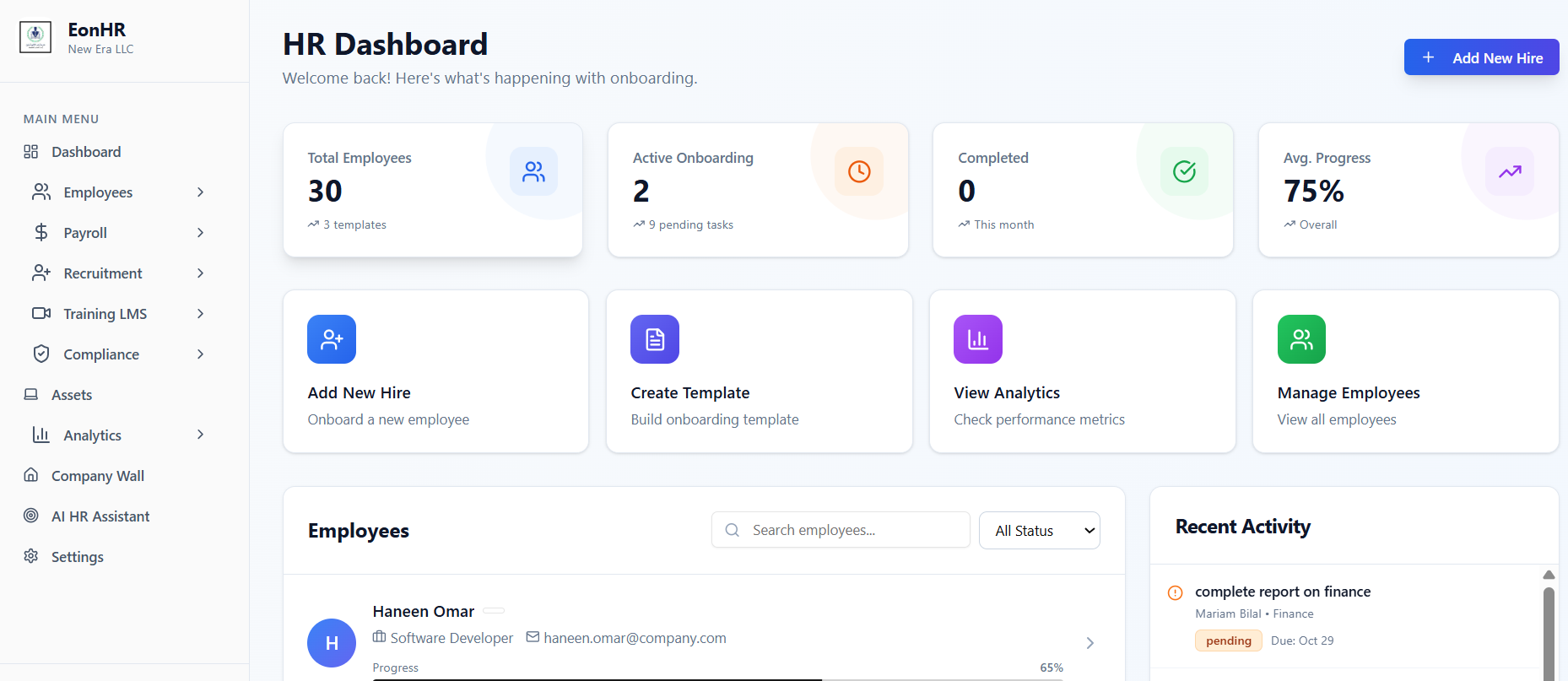 Eon HR template preview