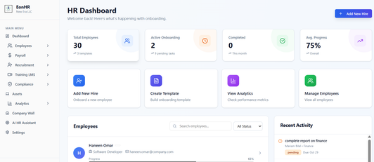 Eon HR app template built with Base44