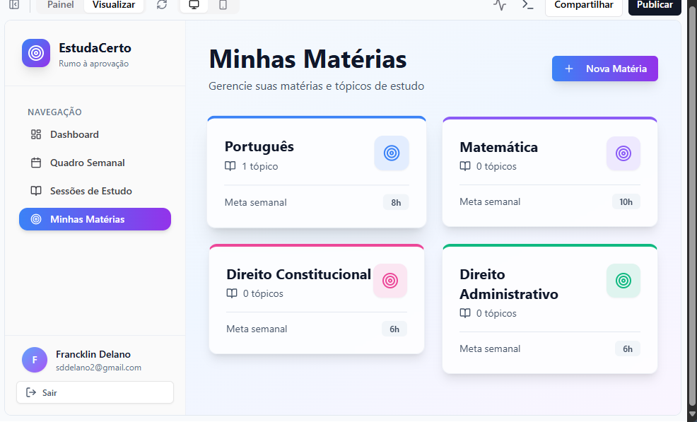 EstudaCerto template preview