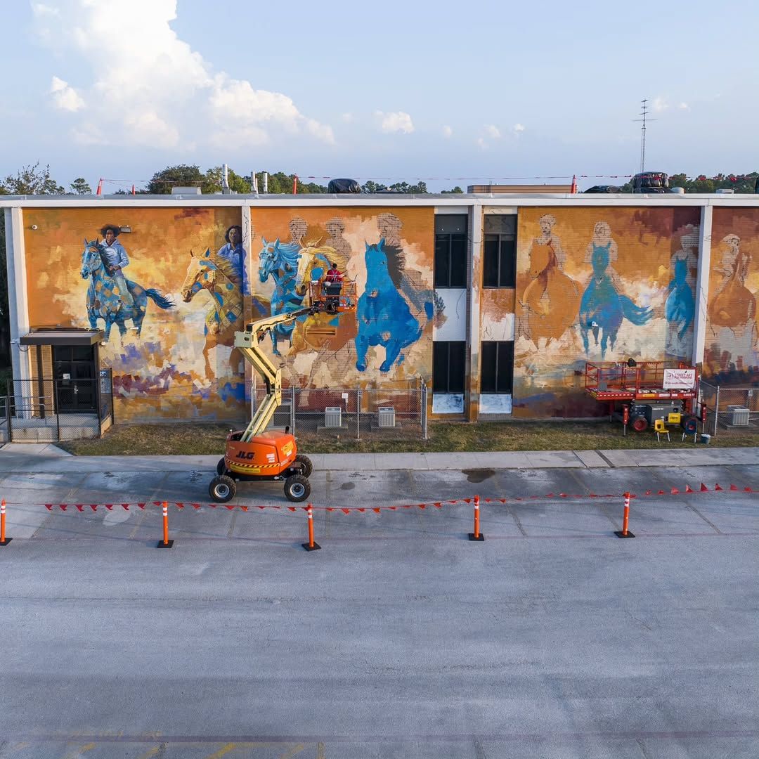 Free Spirits, Golden Hearts — Original mural design · Westfield High School, Houston · 2025