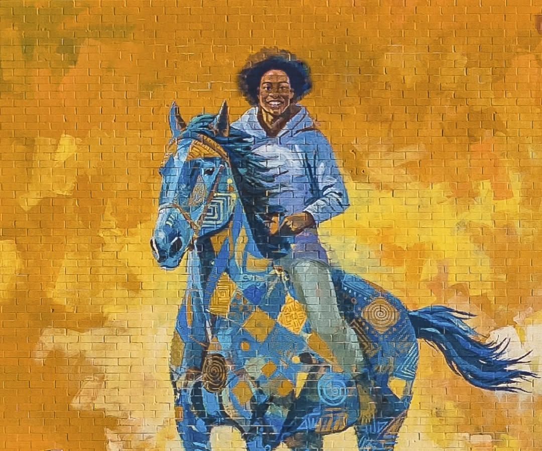 Free Spirits, Golden Hearts — Original mural design · Westfield High School, Houston · 2025