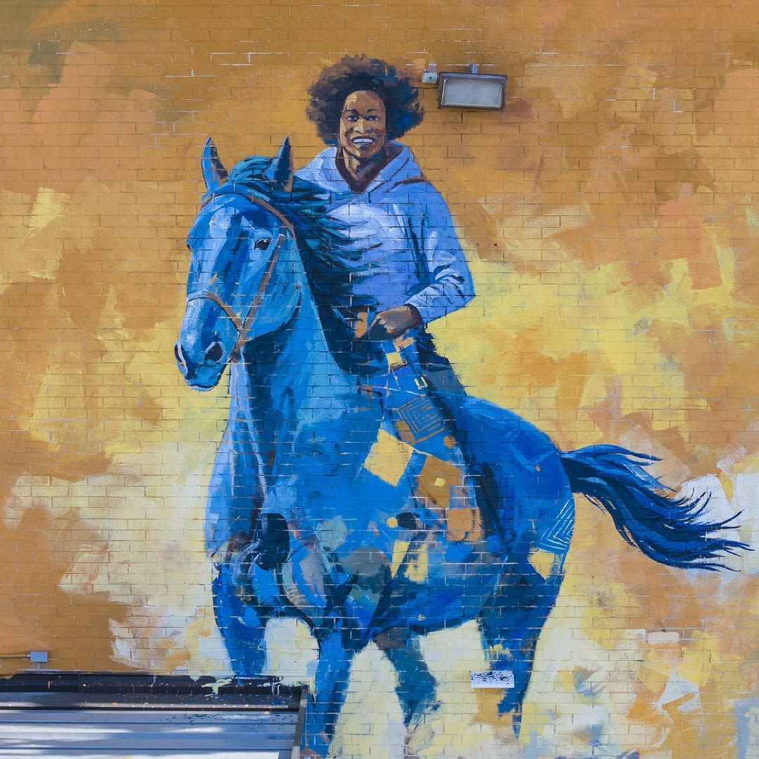 Free Spirits, Golden Hearts — Original mural design · Westfield High School, Houston · 2025