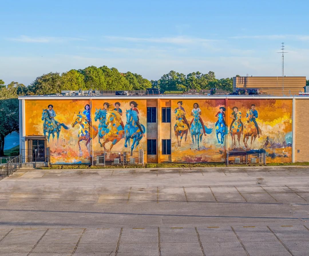 Free Spirits, Golden Hearts — Original mural design · Westfield High School, Houston · 2025