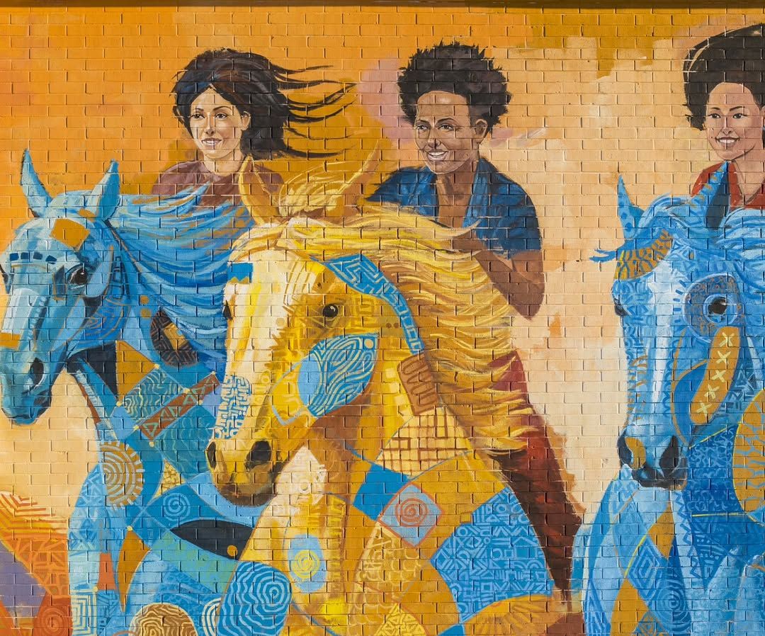 Free Spirits, Golden Hearts — Original mural design · Westfield High School, Houston · 2025
