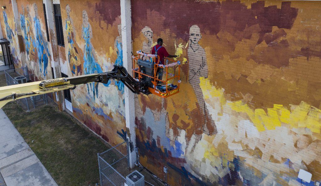 Mural in progress — Adeodunfa