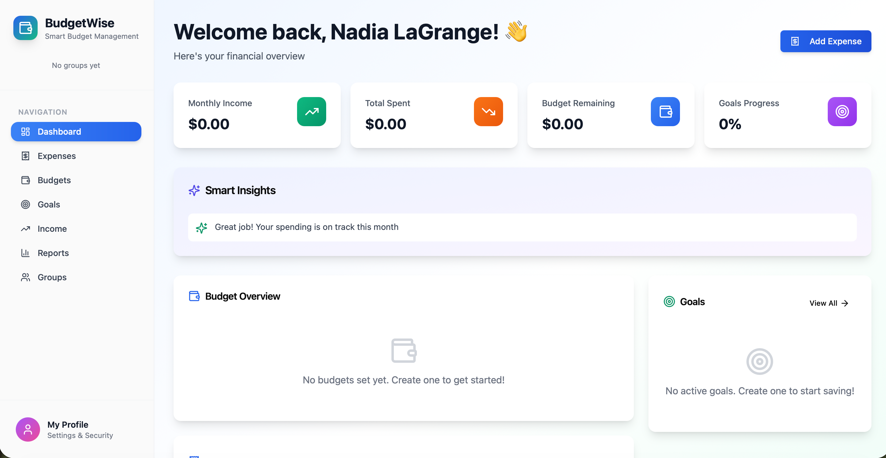 BudgetWise template preview