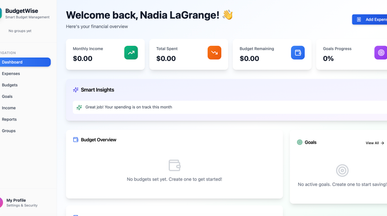 BudgetWise template preview