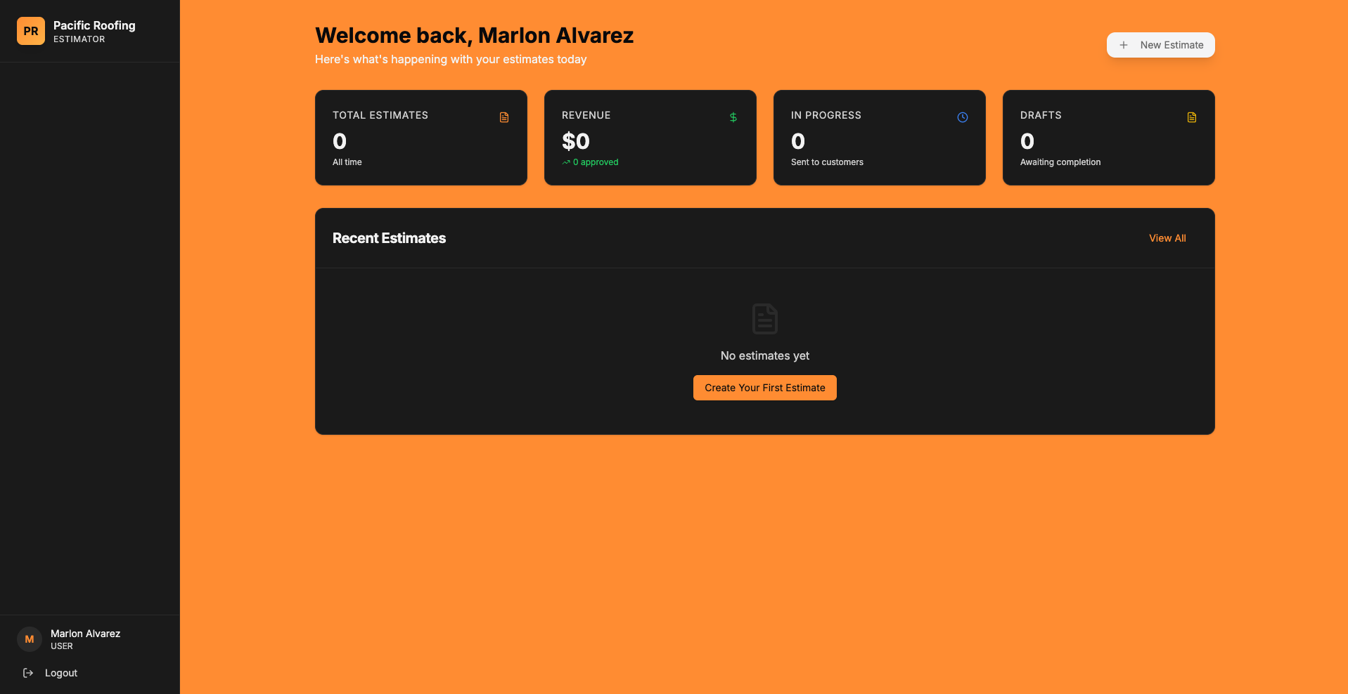 Estimator template preview