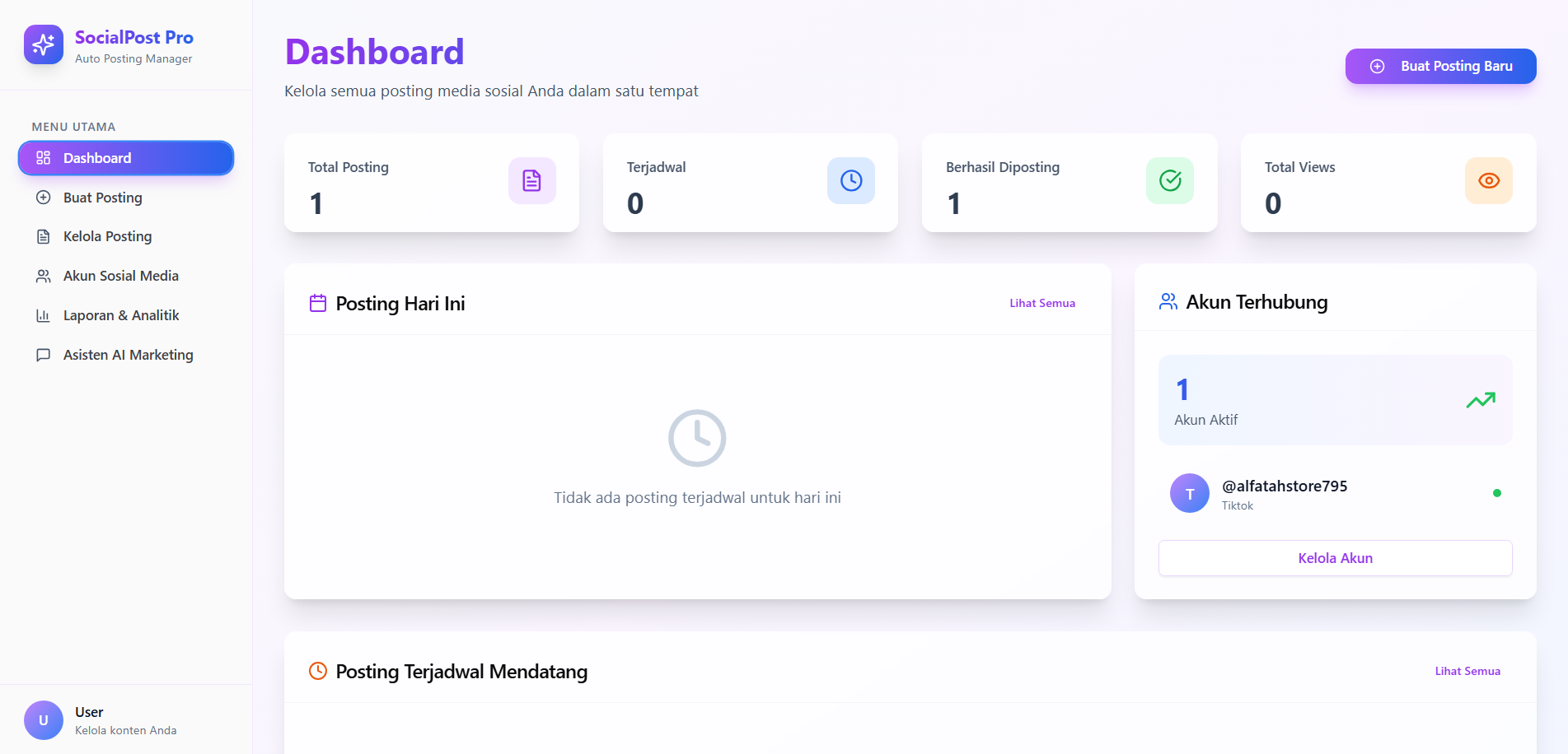 Social Media Post Scheduler template preview