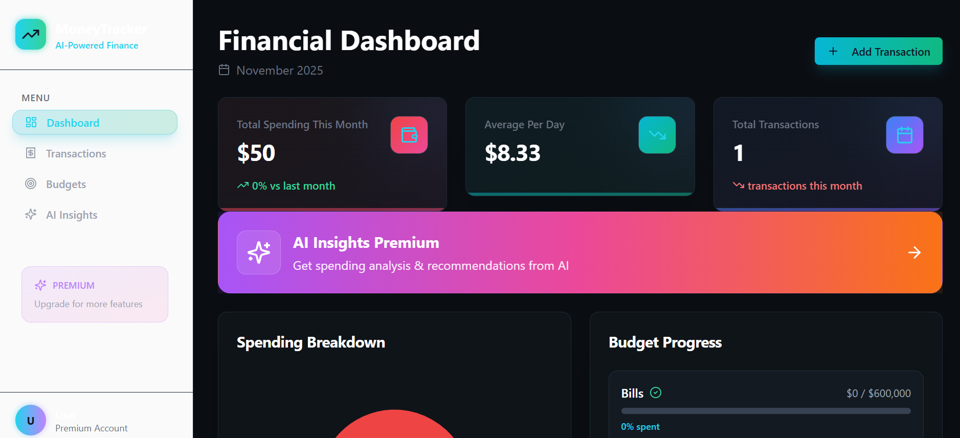 Smart Money Tracker template preview