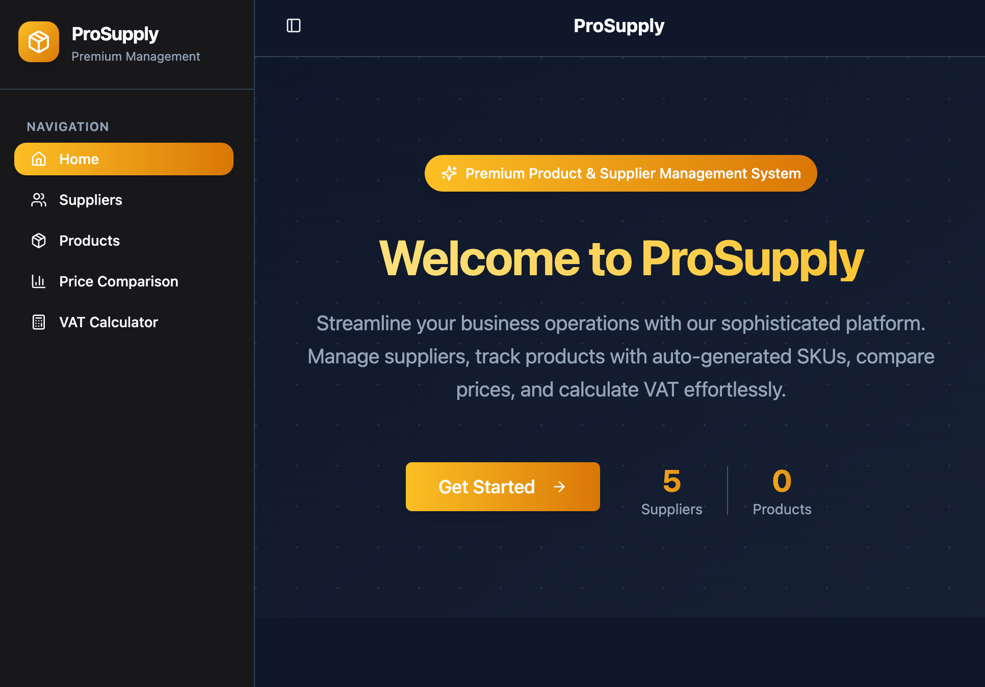 ProSupply template preview