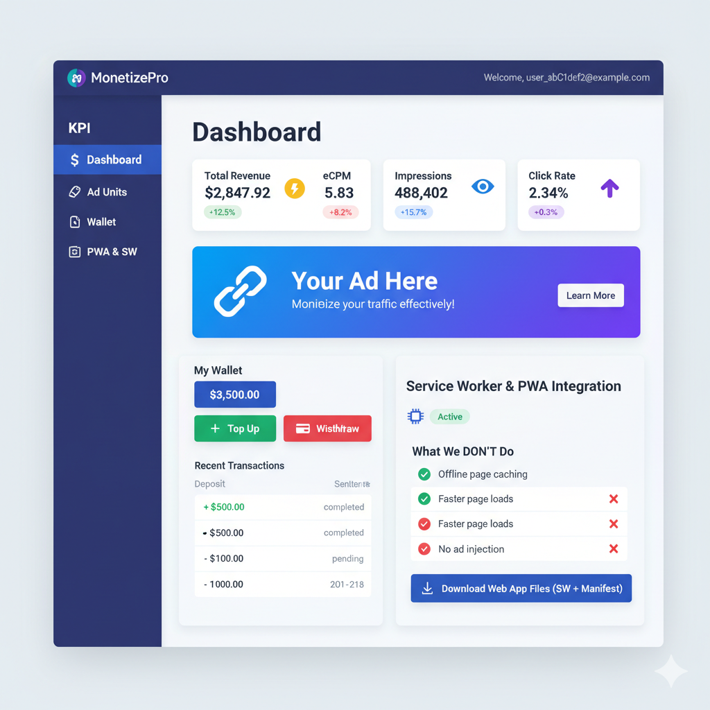 Online Earning with Ads template preview