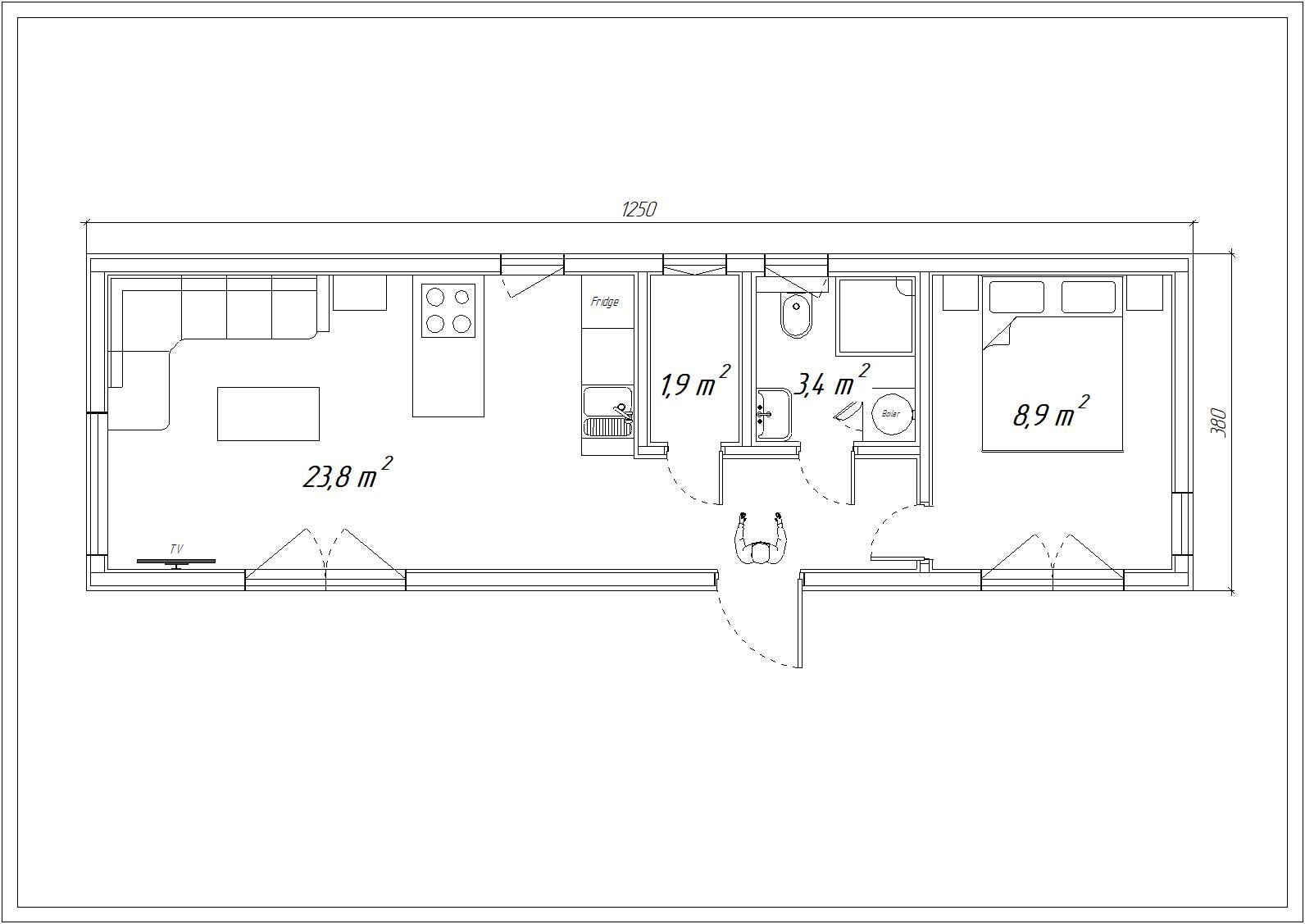 OTTAWA, 46m² - 2D pôdorys domu