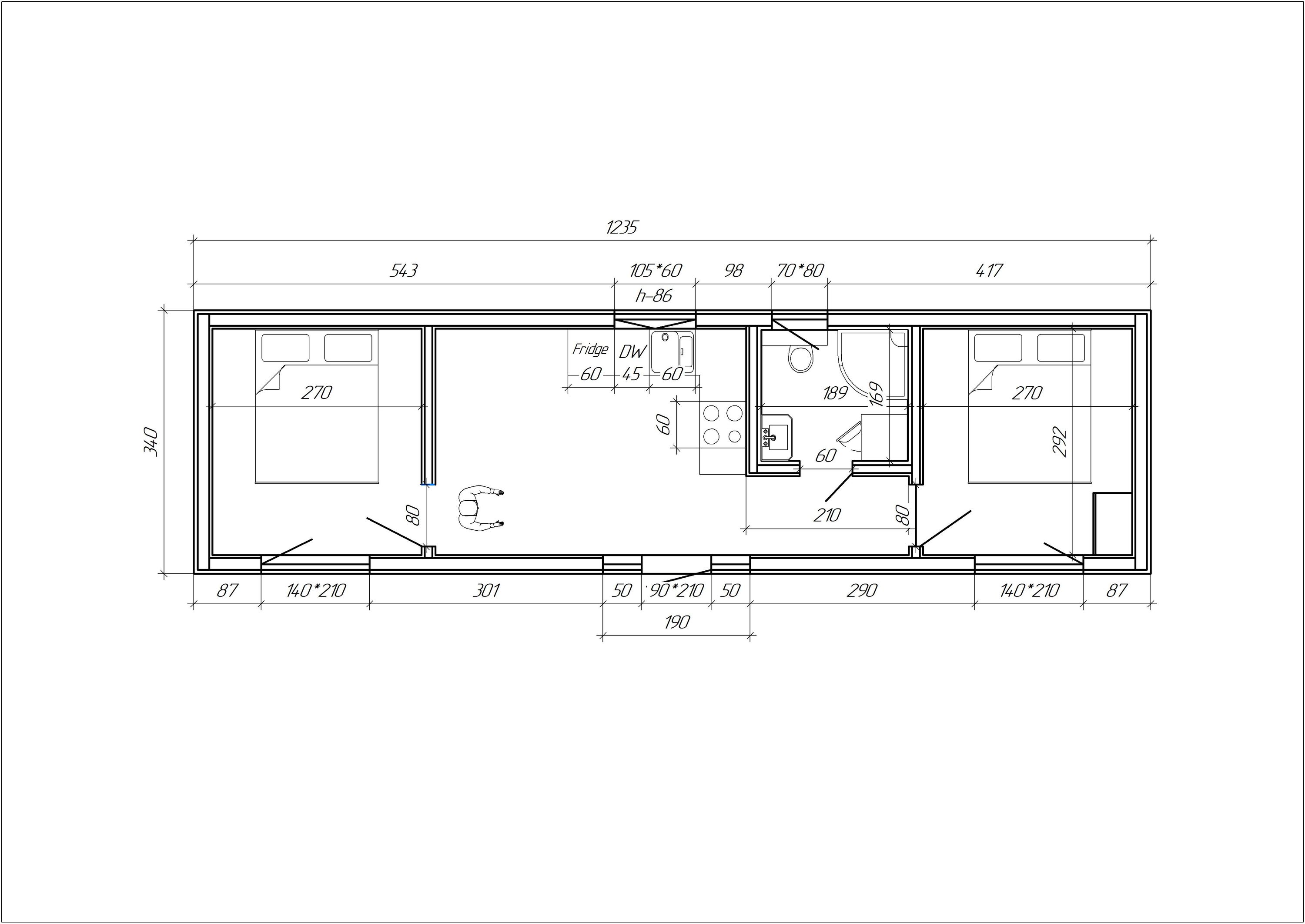 MONACO, 42m² - 2D pôdorys domu