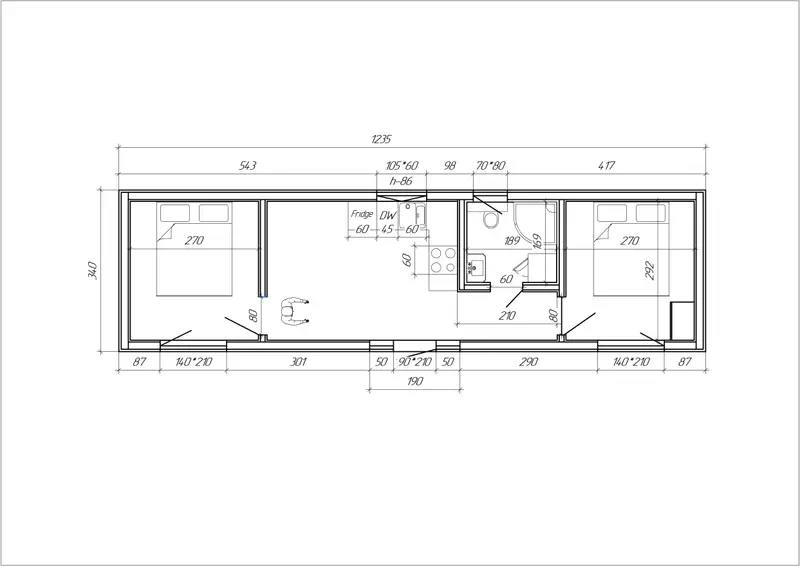 MONACO, 42m² - 2D pôdorys domu