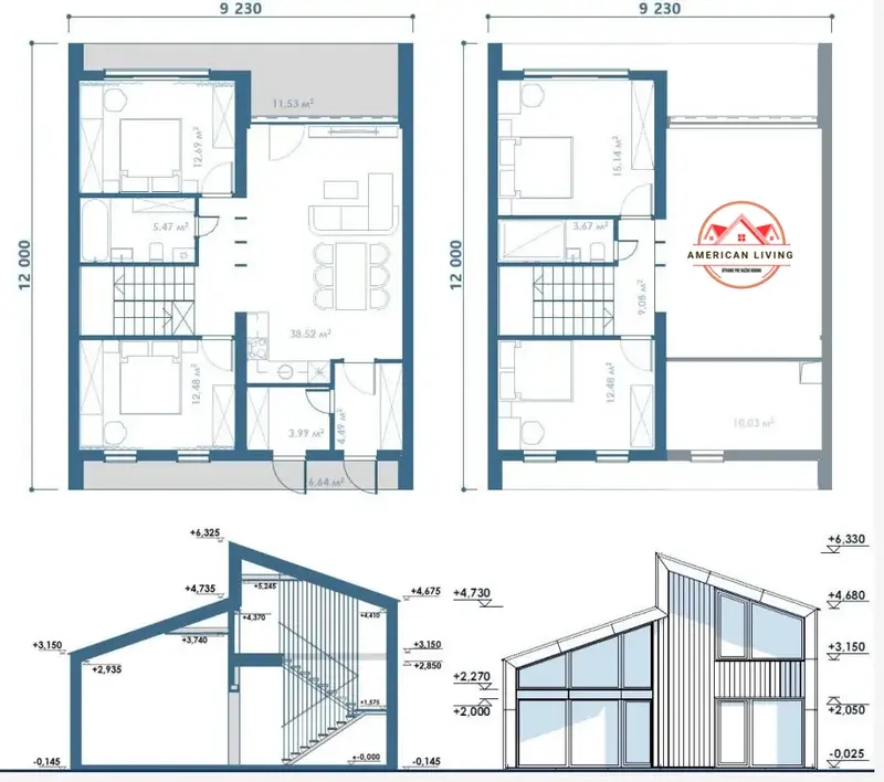 Fjord 130 – 2D pôdorys 110.76m², 5izbový montovaný dom