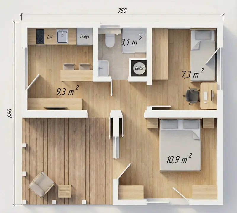 3D Pôdorys domu