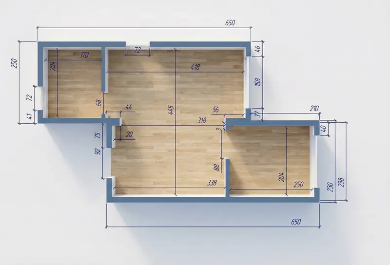 MILAN, 48m² - 3D vizualizácia pôdorysu
