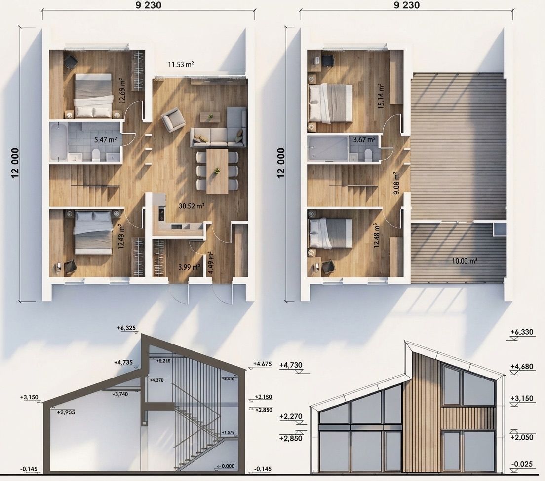 Fjord 130 – 3D vizualizácia pôdorysu, dispozícia miestností