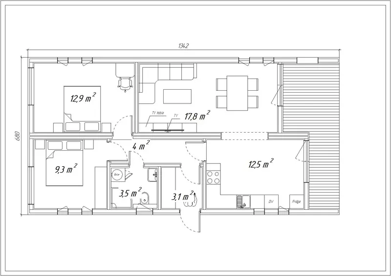 VERSAILLES, 91m² - 2D pôdorys domu