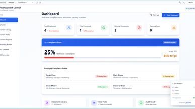 HR Document Control Center template preview