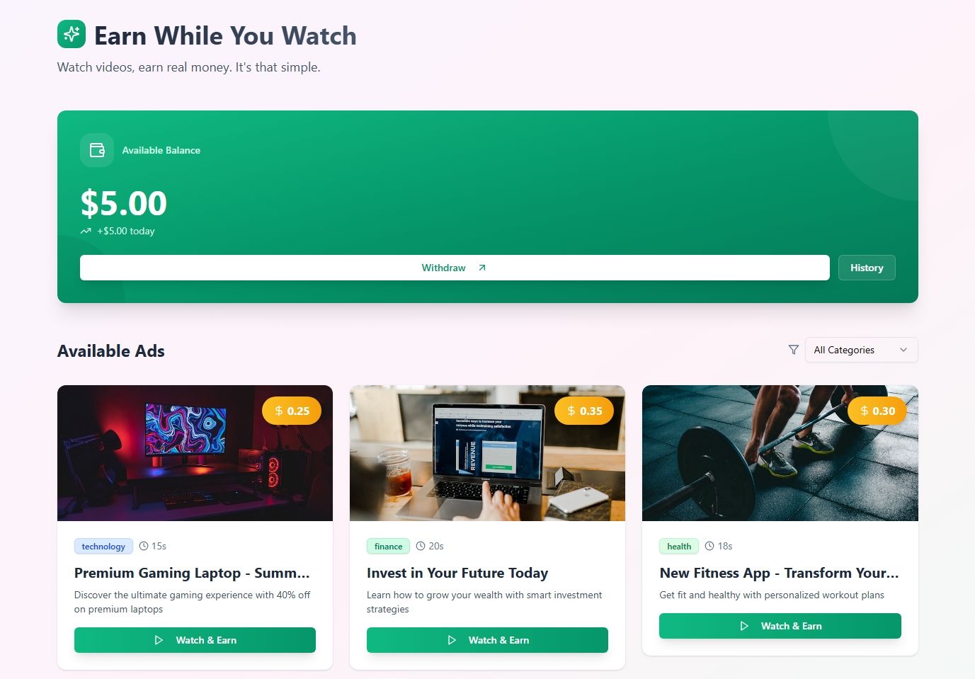 Cads - Cash for Ads template preview
