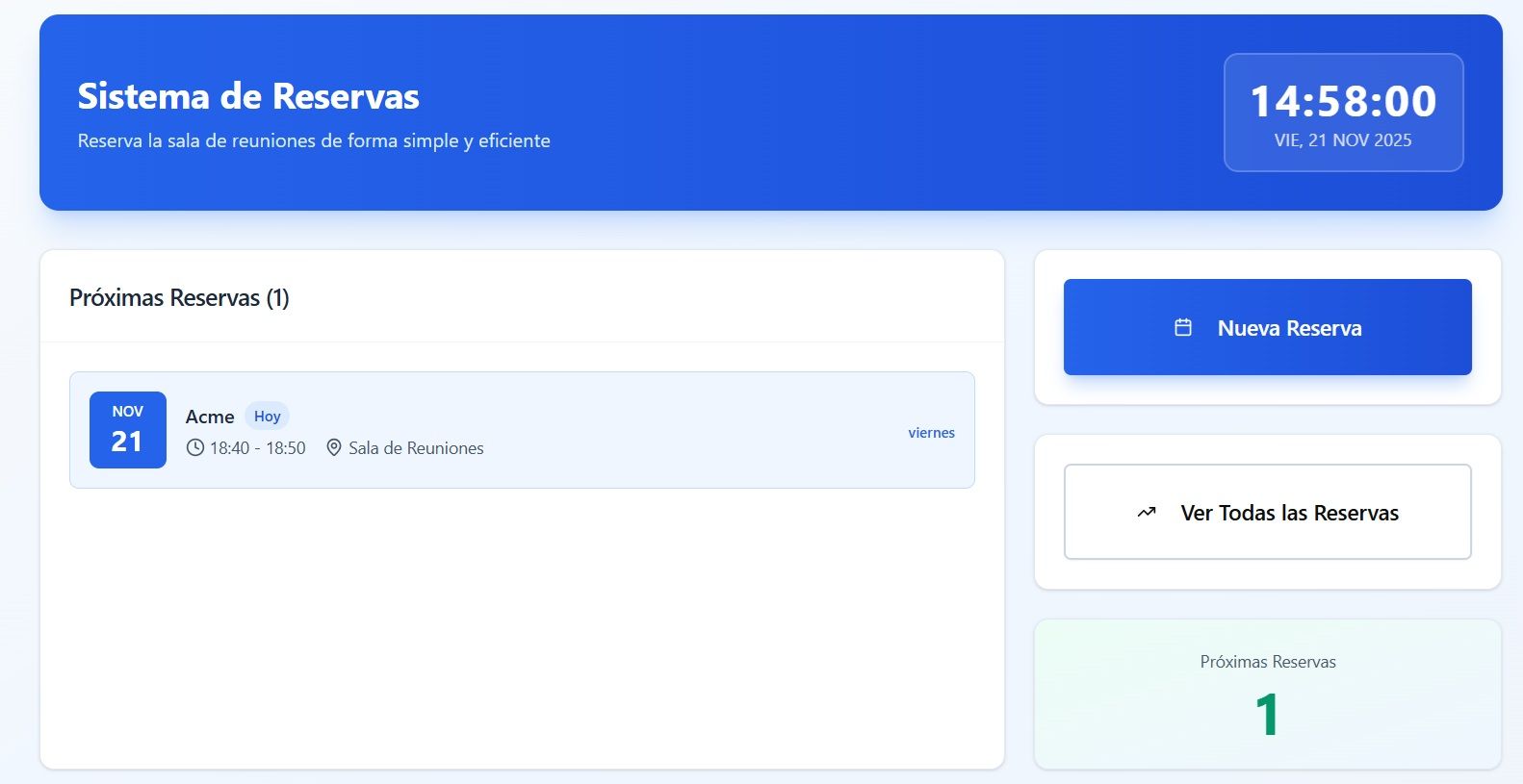 Reserva de Sala template preview