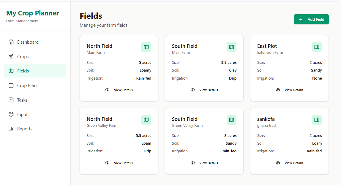 My Crop Planner template preview
