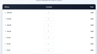Calculadora de efectivo template preview