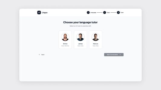 LingoLive:  Language Tutor with Live Avatars app template built with Base44