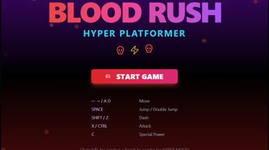 Blood Rush: Hyper Platformer template preview