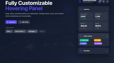 Float Desk UI template preview