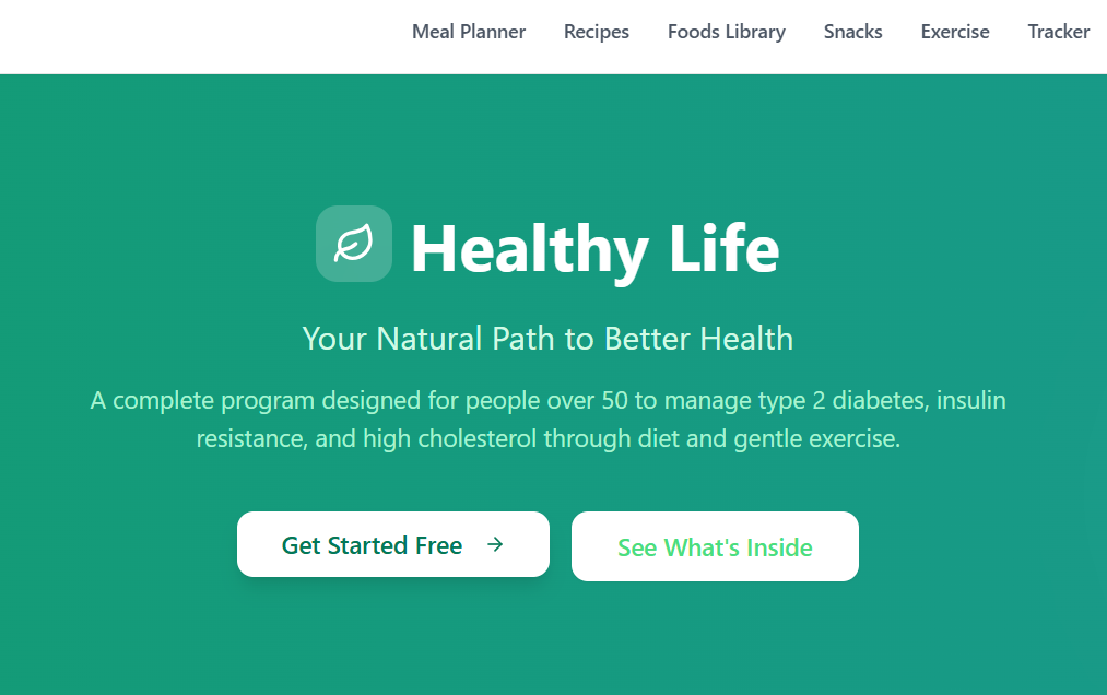 Healthy Life Meal Planner For Type 2 Diabetics template preview
