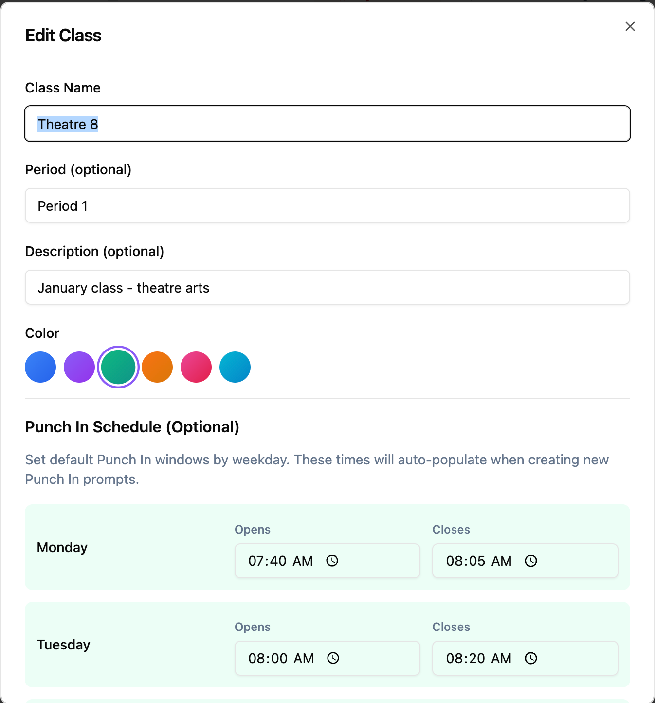 PunchClock screenshot 3