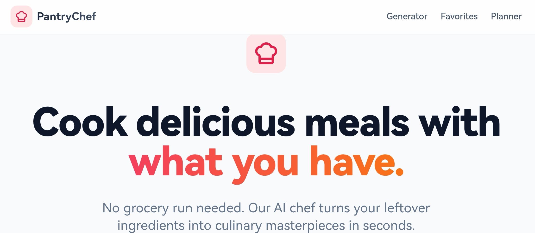 PantryChef template preview
