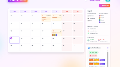 Zetta Calendar template preview