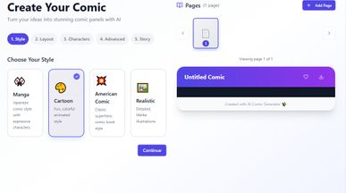 ComicCanvas template preview