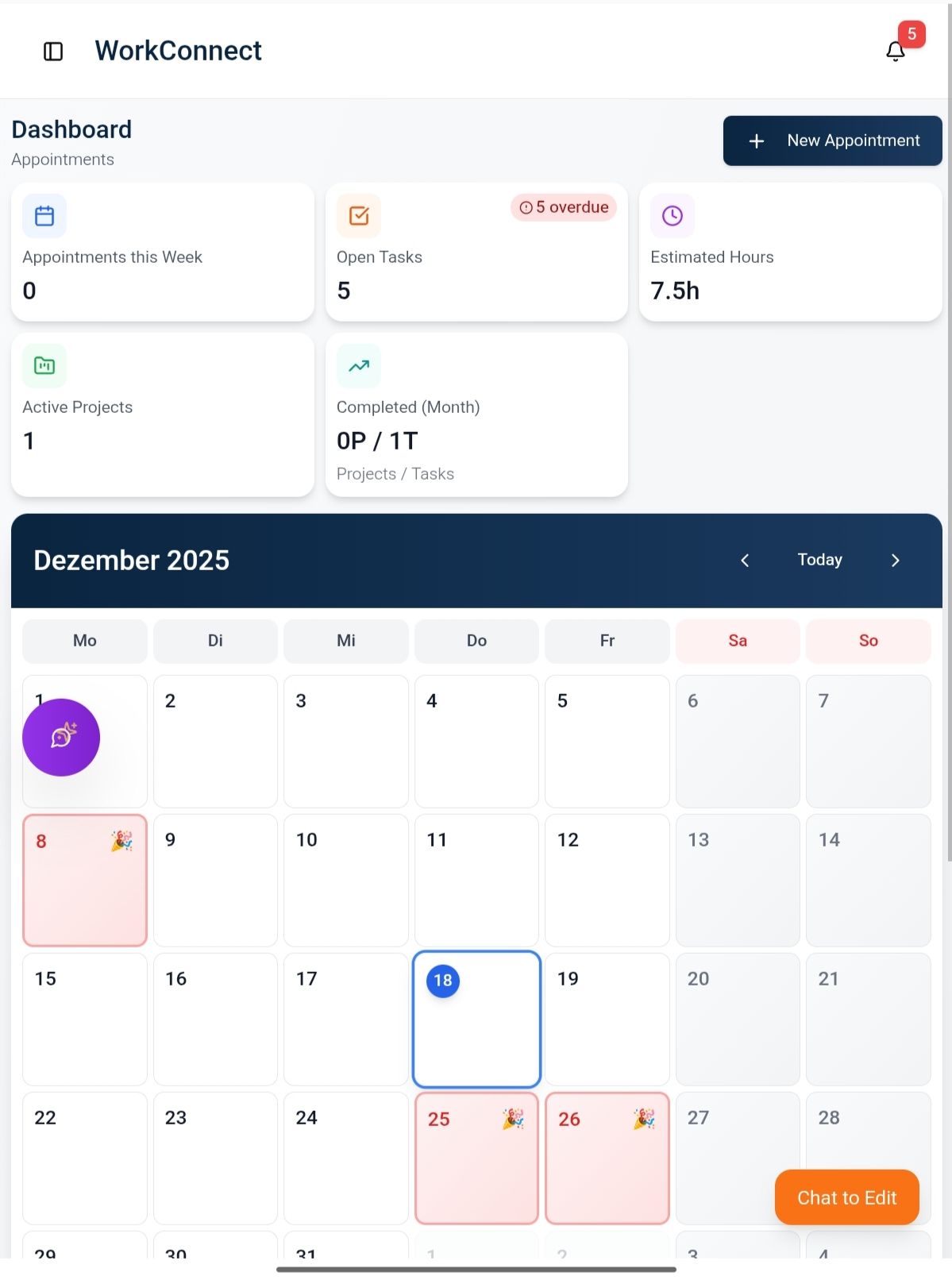 WorkConnect template preview