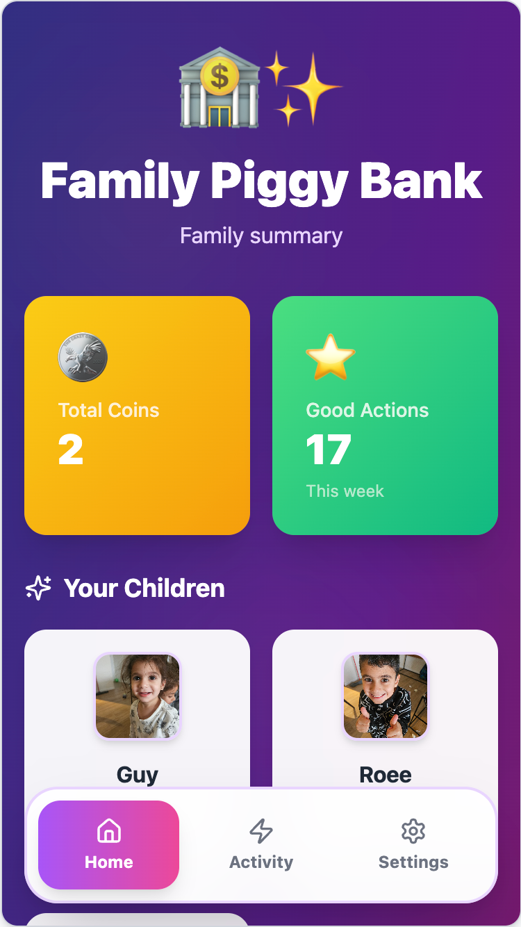 Family Piggy Bank template preview