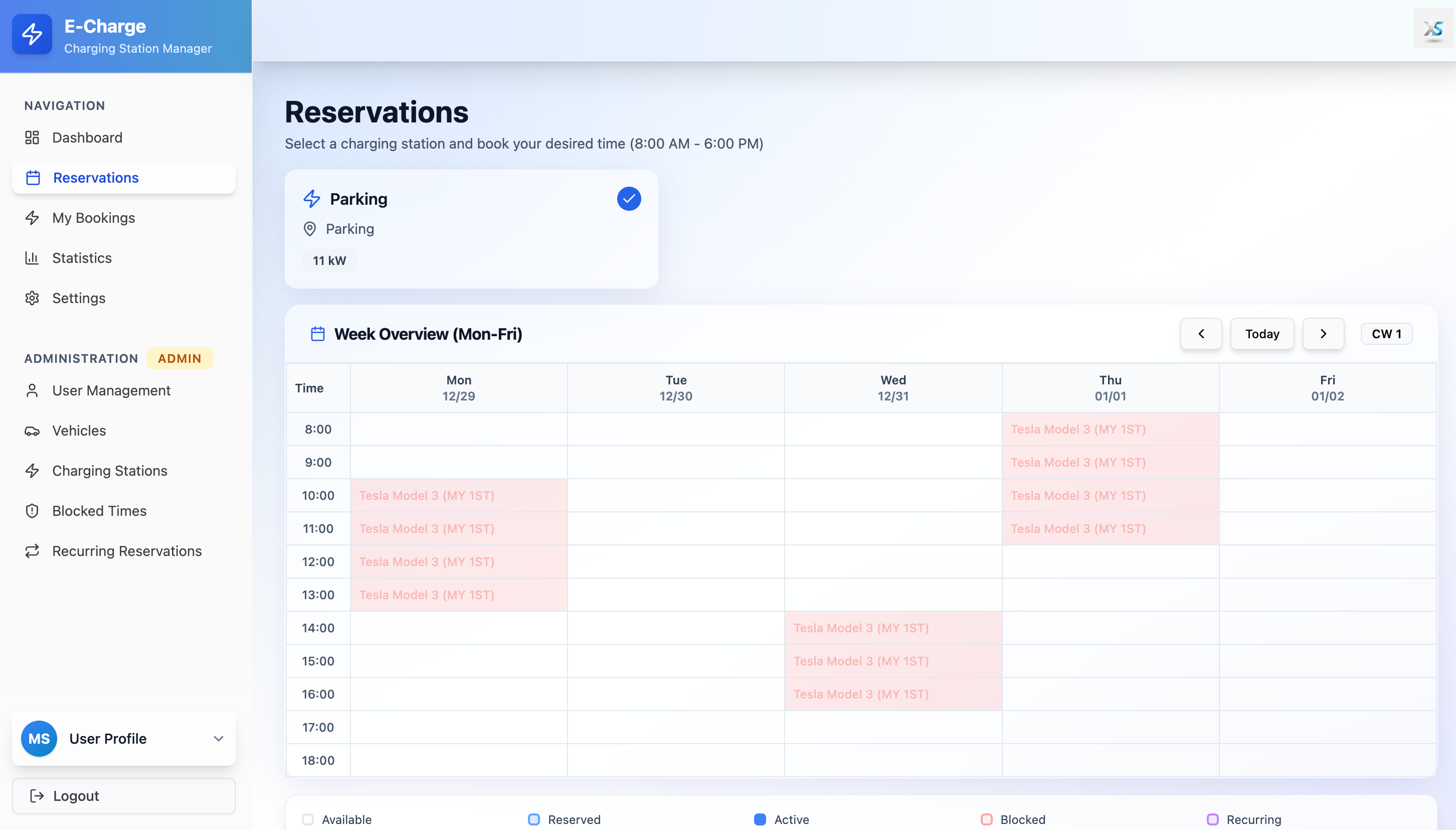 E-Charge Connect template preview