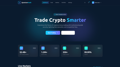 QuantumVault Crypto Trading Platform template preview