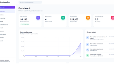 FreelancePro CRM template preview