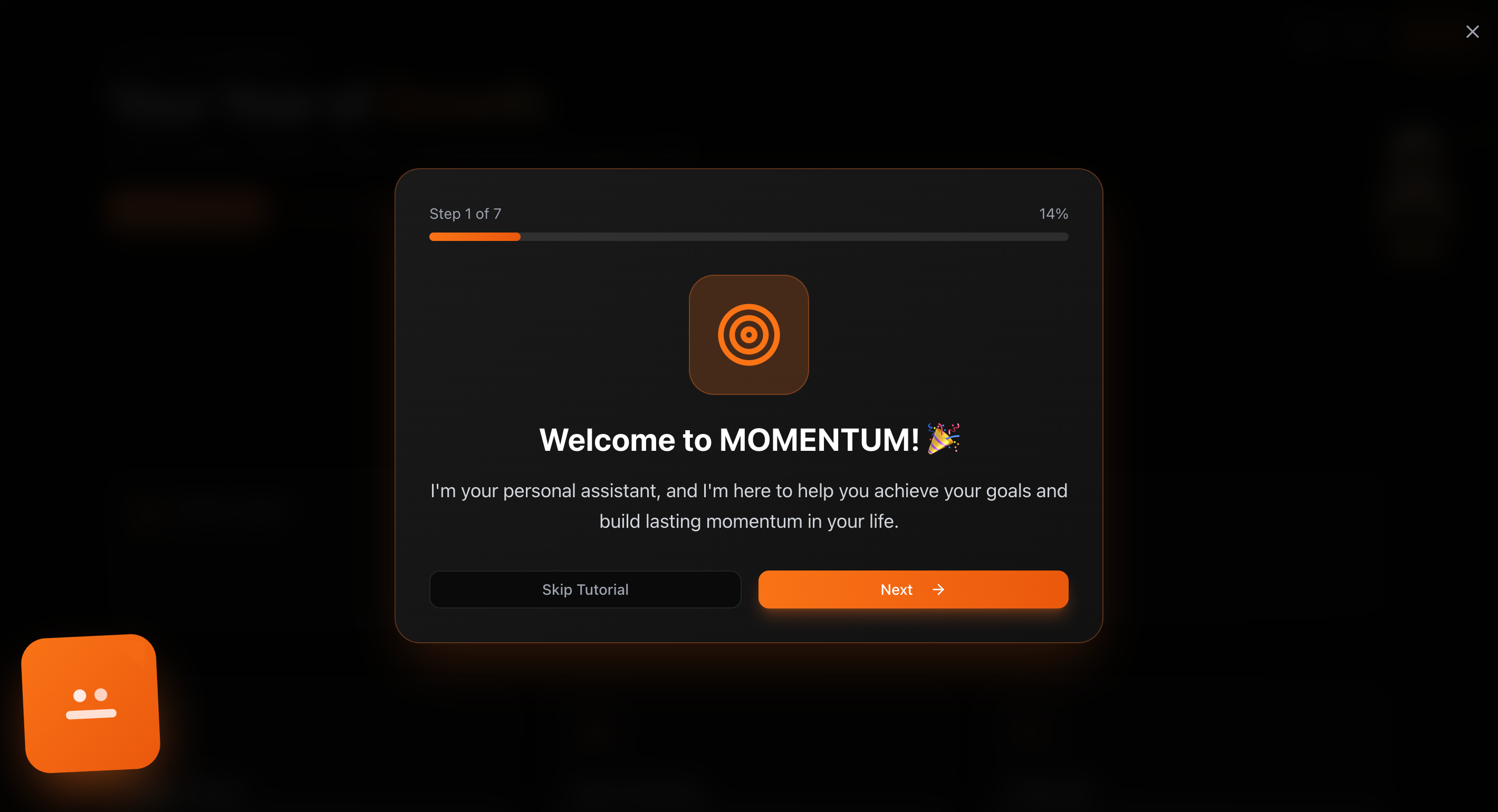 Momentum app  template preview